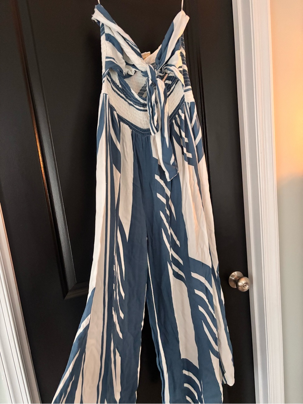 Surf Gypsy Blue & White Striped Wide-Leg Jumpsuit